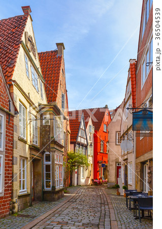 Medieval street Schnoor in Bremen, Germany Medieval street Schnoor in Bremen, Germany 36504539