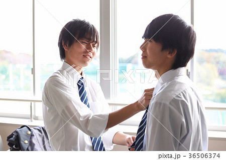 男子生徒の写真素材