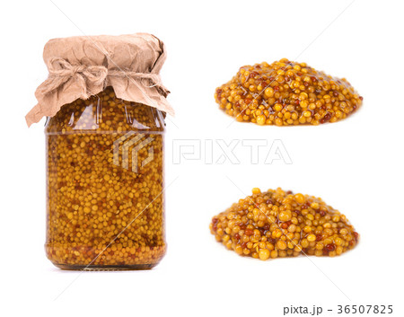 Grain mustard sauce isolated on white background 36507825