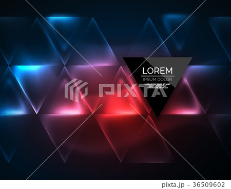Color neon glowing triangles, abstract background Color neon glowing triangles, abstract background 36509602