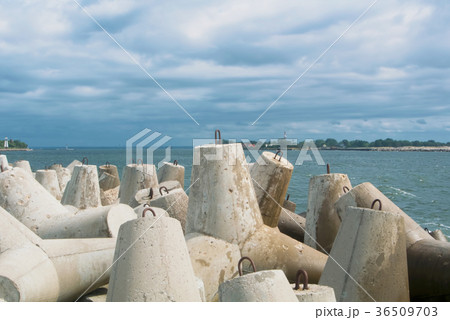 An embankment of Baltic sea at the city Baltiysk  36509703