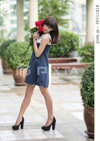 若い女性 バラ 花束 若い女性 バラ 花束 36511828
