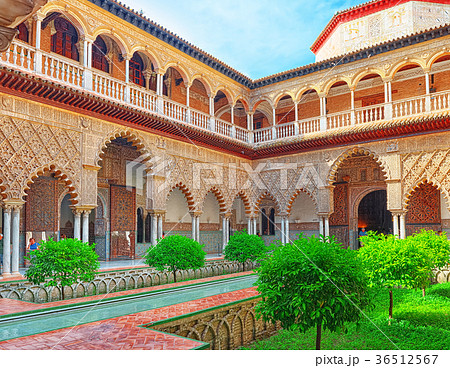 Panoramic view of inner patio. 36512567