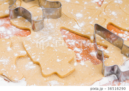 The process of baking homemade Christmas cookies. The process of baking homemade Christmas cookies. 36516290