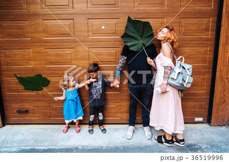 Family having fun on the street Family having fun on the street 36519996
