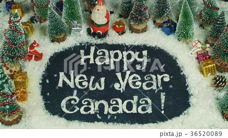 Stop motion animation of Happy New Year Canada 36520089