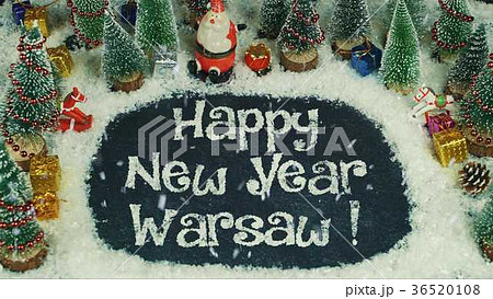 Stop motion animation of Happy New Year Warsaw Stop motion animation of Happy New Year Warsaw 36520108
