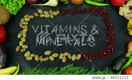 Vitamins & minerals fruit stop motion 36521215