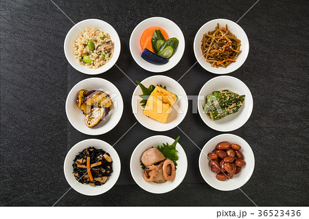 ごはんとおかずいろいろ　Side dishes of rice japanese food 36523436