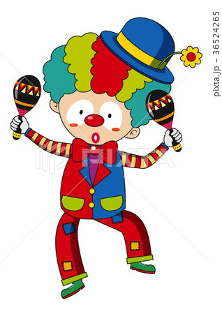Happy clown with maracas Happy clown with maracas 36524265