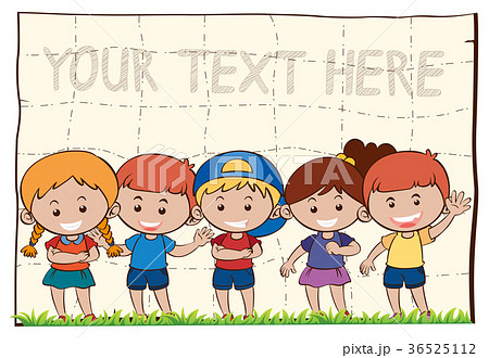 Background template with happy children 36525112