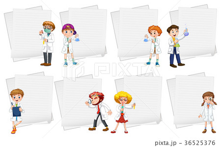 Paper template with scientists 36525376