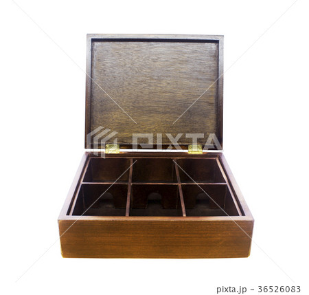 Wooden Box with Lid Open Isolated on White Wooden Box with Lid Open Isolated on White 36526083