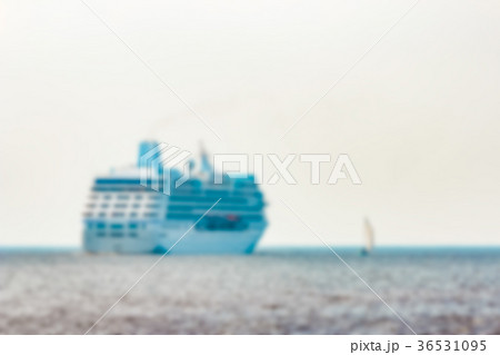 White cruise liner - blurred image 36531095