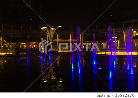 Milan, Italy. Illuminated water fountains  36532370