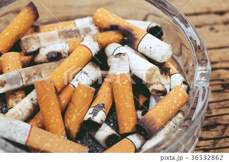 Tobacco cigarettes ashtray. Tobacco cigarettes ashtray. 36532862