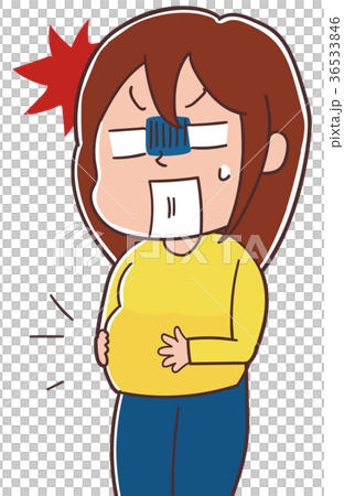 Illustration of a overweight woman who overeats 36533846