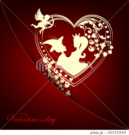 dark red design with silhouettes of the heart 36533949