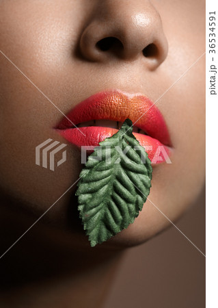 beautiful woman lips closeup 36534591