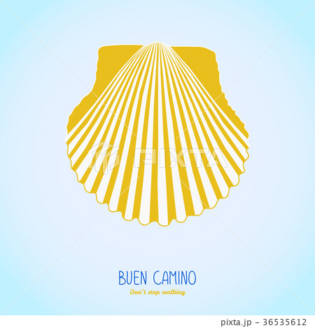 Yellow Scallop Shell Camino De Santiago Symbol のイラスト素材