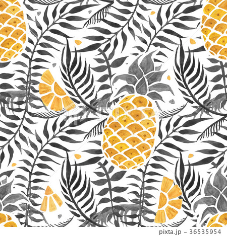 Pineapple background. Watercolor Seamless pattern. Pineapple background. Watercolor Seamless pattern. 36535954
