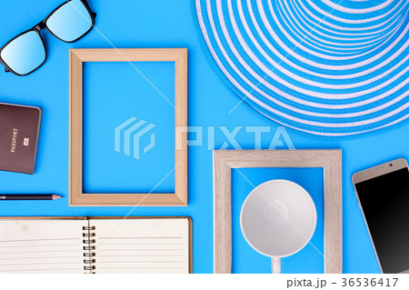 Wooden picture frame and set object vacation relax Wooden picture frame and set object vacation relax 36536417