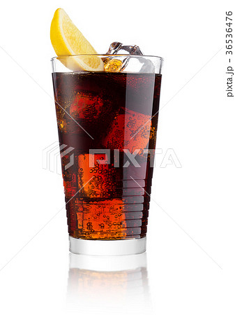 Glass of cold cola soda drink with lime and lemon Glass of cold cola soda drink with lime and lemon 36536476