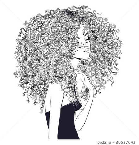 cute curly girl 36537643