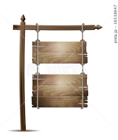 Wooden board sign hanging on a rope 36538647