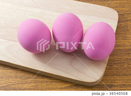 Pink Century Egg on A Wooden Board Pink Century Egg on A Wooden Board 36540508