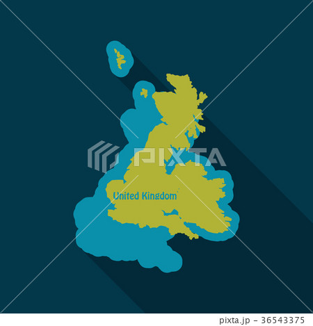 United Kingdom UK Regions Map in flat style with United Kingdom UK Regions Map in flat style with 36543375