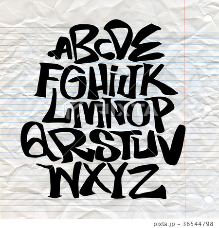 Hand lettering sketch font. Vector alphabet 36544798