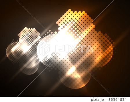 Shiny neon glowing circles, dot particles 36544834