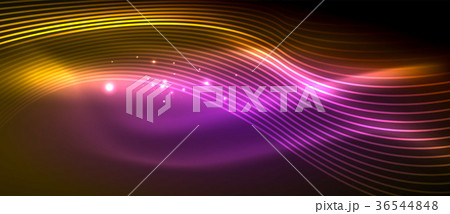 Glowing abstract wave on dark, shiny motion 36544848