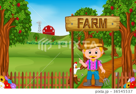 Farm scenes with many animals and farmers 36545537