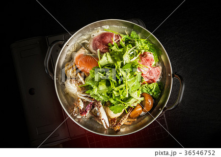 パクチー鍋 Vietnamese Seafood Coriander Potの写真素材