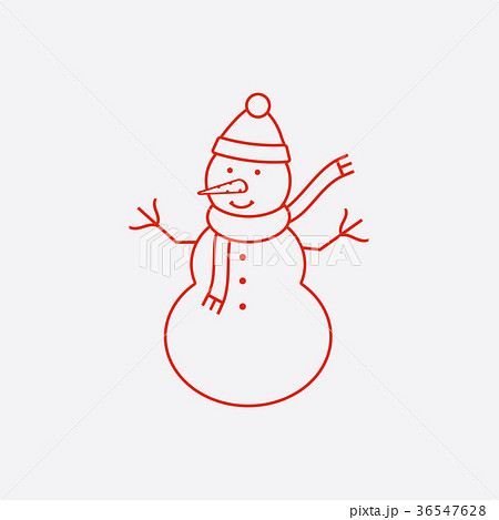 Snowman line icon 36547628