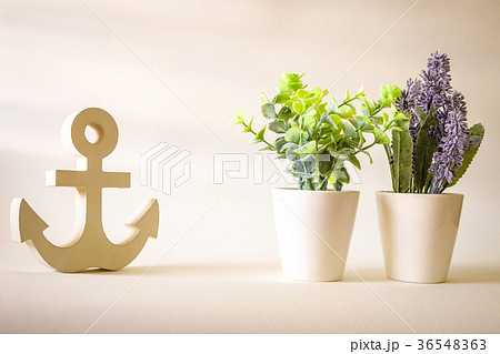 vintage wooden anchor with purple lavender vintage wooden anchor with purple lavender 36548363