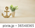 wooden anchor decorative with small tree 36548365
