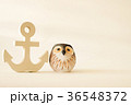 wooden anchor in vintage with owl decorative 36548372
