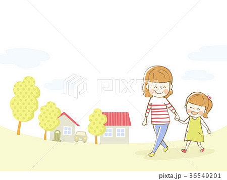 親子 イラスト 背景のイラスト素材