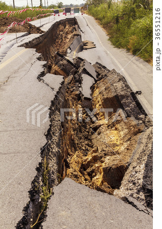 Cracked road 36551216