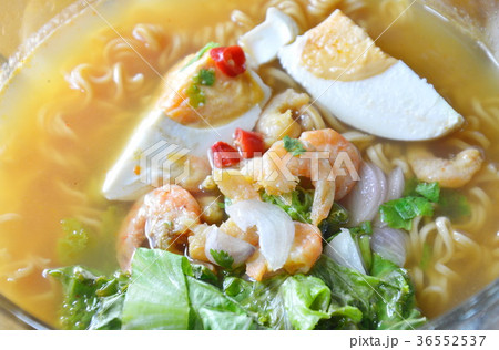 spicy boiled instant noodle topping salty egg spicy boiled instant noodle topping salty egg 36552537
