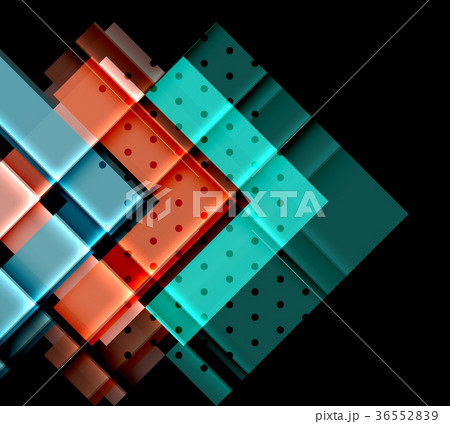 Colorful triangles and arrows on dark background 36552839