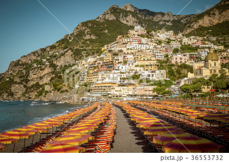 Amalfi Coast - beach in Positano town in Italy 36553732