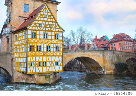 Obere bridge and Altes Rathaus in Bamberg, Germany 36554209