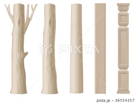 Set of pillars of wood Set of pillars of wood 36554357
