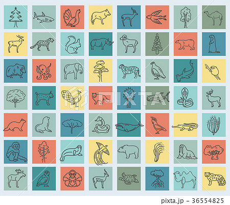 Flat Asian flora and fauna elements. Flat Asian flora and fauna elements. 36554825