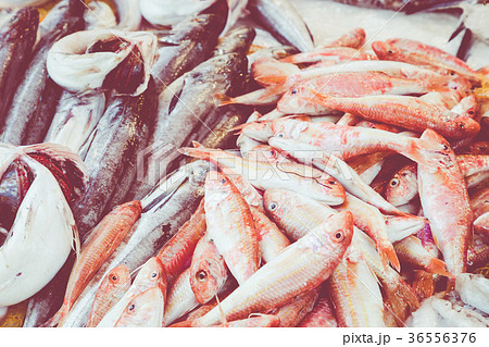 Colorful choice of fish at traditional market Colorful choice of fish at traditional market 36556376