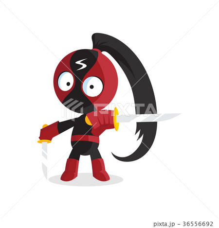 Superhero Ninja boy character with sword jumping Superhero Ninja boy character with sword jumping 36556692